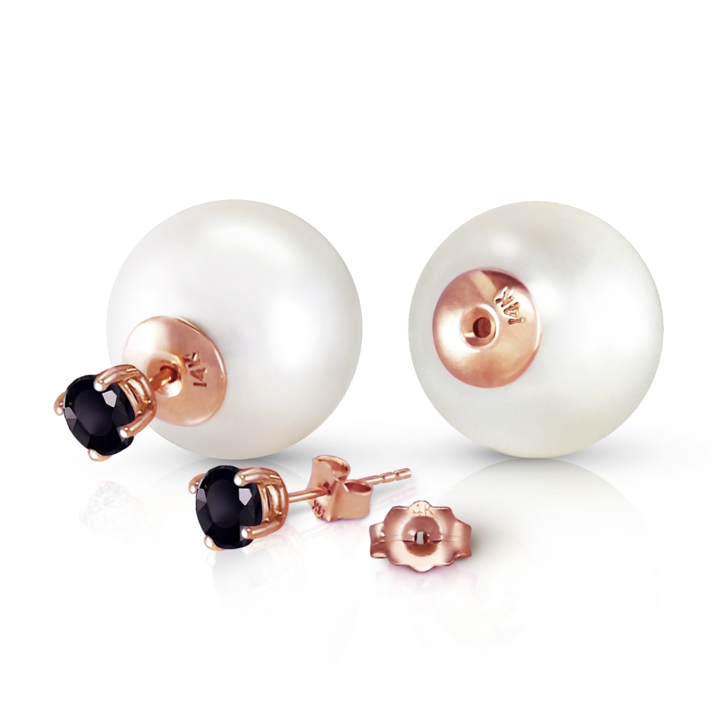 Diamonds  White Shell Pearl Earrings